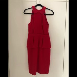BCBG Red Dress with Peplum